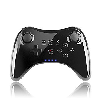 TNP Wii U Pro Controller - Wireless Bluetooth Dual Analog Gamepad Game Pad Joystick Gaming Console (Black) with USB Charging Cable for Nintendo Wii U