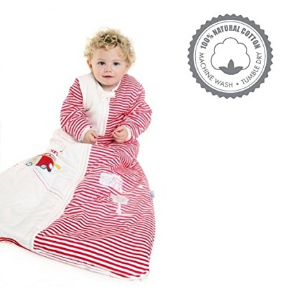 Winter Baby Sleep Sack Wearable Blanket Long Sleeves approx. 3.5 Tog - Fire Engine - 12-36 months/LARGE