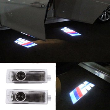 LUMAND® New Pack of 2 LED Car Door Courtesy Laser Projector Logo Ghost Shadow Light for BMW 3 5 6 7 Series With/m Logo