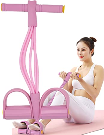 Milletech Pedal Resistance Band, 6-Tube Elastic Yoga Pedal Multifunction Tension Rope, Natural Latex Tension Rope Fitness Equipment, for Abdomen/Waist/Arm/Leg Stretching Slimming Training