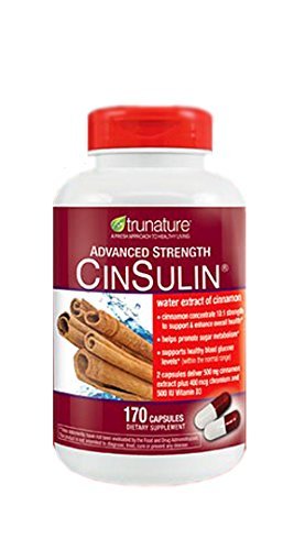 Trunature Advance Strength Cinsulin Water Extract Cinnamon: 170 Vegetarian Capsules