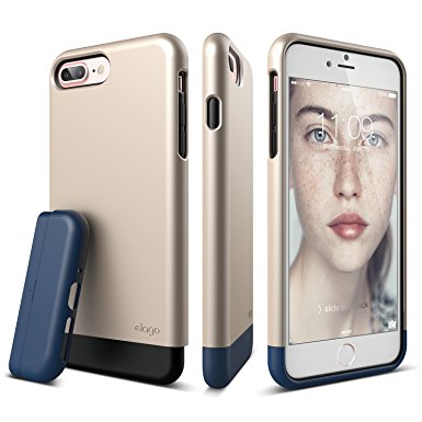 iPhone 7 Plus Case, elago® [Glide][Champagne Gold / Jean Indigo] - [Multi-Option Case][Military Drop Test Certified][Sophisticated Shock Absorption] - for iPhone 7 Plus