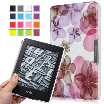 MoKo Kindle Paperwhite Case Premium Ultra Lightweight Shell Cover with Auto Wake  Sleep for Amazon All-New Kindle Paperwhite Fits All 2012 2013 and 2015 Versions Floral PURPLE