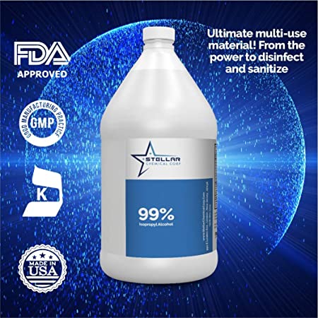 Stellar Chemical Isopropyl Alcohol (IPA) 99.9% Purity | Medical Grade | Made in USA | 1 Gallon