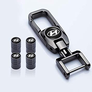 HEY KAULOR5 Pcs Tire Valve Stem Caps (4pcs) Car Tire Valve Stem Air Caps Cover   (1pcs) Keychain for HYUNDAI