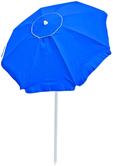 Deluxe 6.5 ft Beach Umbrella with Carry Bag, Steel Pole, Tilt, UPF 100 , Outdoor Portable Sun Shelter for Sand