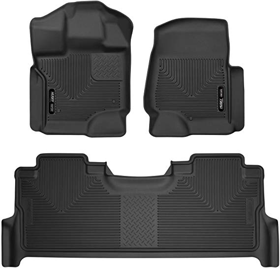 Husky Liners Fits 2017-19 Ford F-250/F-350 Crew Cab - with factory storage box X-act Contour Front & 2nd Seat Floor Mats
