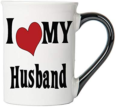 Cottage Creek Large 18 Ounce Ceramic I Love My Husband Coffee Mug/Husband Christmas Gifts [White]