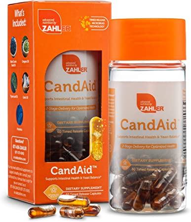 Zahler CandAid, Candida Cleanse, Candida Antifungal Supplement, Powerful Yeast Infection Treatment, Candida Support with Probiotics, Certified Kosher, 60 Timed Release Capsules