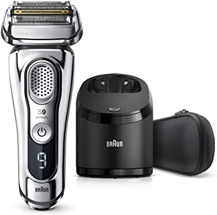 Braun Series 9 9376Cc Latest Generation Electric Shaver, Rechargeable & Cordless Electric Razor for Men - Clean&Charge Station, Fabric Travel Case, 1 Count