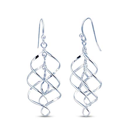 Charmsy Sterling Silver Jewelry Infinity Knot Twist French-Wire Drop Dangle Earrings for Women 48 MM