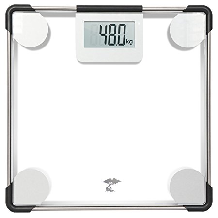 Precision Digital Clear Glass Bathroom Scale - 400lbs Capacity - Lifetime Guarantee