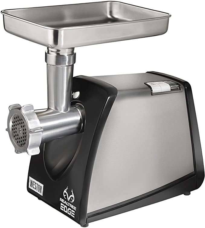 Weston Realtree Edge # 8 Electric Meat Grinder & Sausage Stuffer, Stainless Steel (33-0801-RE), Grinder