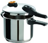 T-fal P25107 Stainless Steel Dishwasher Safe PFOA Free Pressure Cooker Cookware 63-Quart Silver