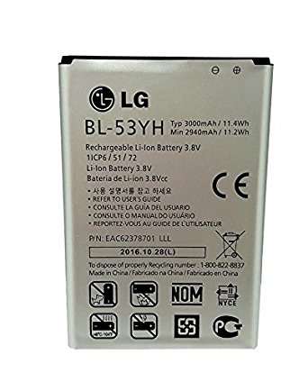 Original 3000mah 3.8v LG Battery BL-53YH BL53YH EAC6237870 for LG G3 LS990 OPTIMUS G3 D851 in Non-Retail pack