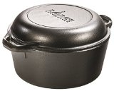 Lodge L8DD3 Double Dutch Oven and Casserole with Skillet Cover 5-Quart