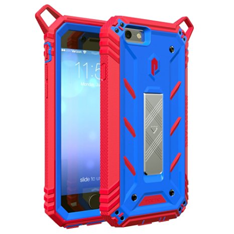 iPhone 6S Case, POETIC Revolution [Premium Rugged] Protective Case with [Landscape Stand Feature] [Shock Absorption & Dust Resistant] for Apple iPhone 6 /iPhone 6S Blue/Red