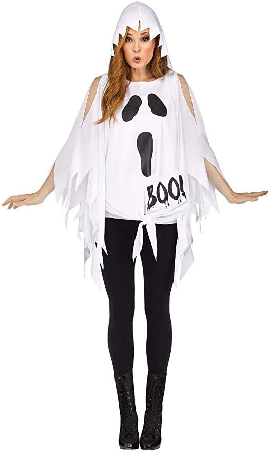 Fun World - GHOST/PRINT PONCHO ADLT Costume