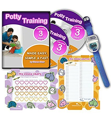 Potty Training In 3 Days - Ultimate Potty Training for Boys. Complete Kit Includes Potty Training In 3 Days Audio Guide, Laminated Potty Training Charts & Blue Potty Time Watch (Blue)