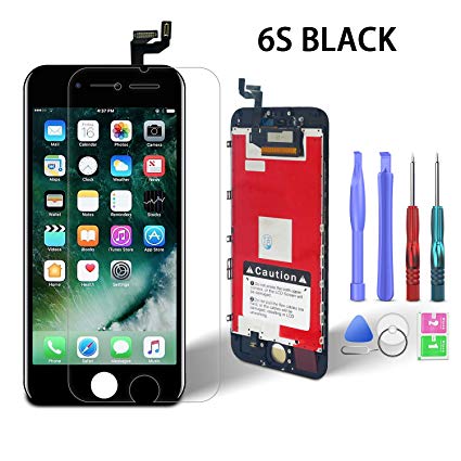 HTECHY Compatible with iPhone 6S Screen Replacement Black(4.7") Display Touch Screen LCD Digitizer Assembly   Repair Tools Kit