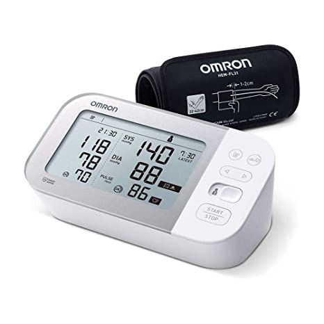 Omron HEM 7361T Bluetooth Digital Blood Pressure Monitor with AFib Indicator and 360° Accuracy Intelliwrap Cuff for Most Accurate Measurements (White)