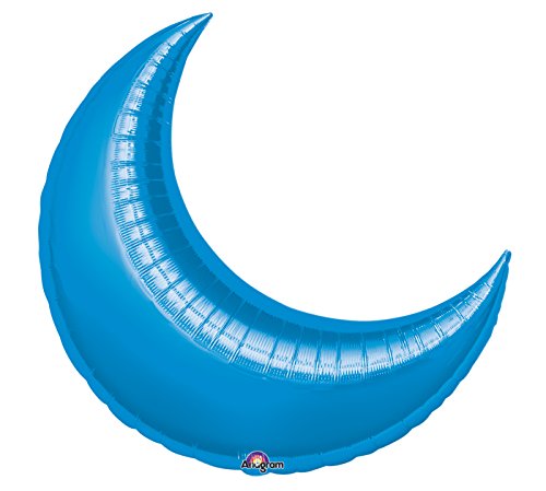 Anagram International Crescent Foil-Flat-Balloon, 26", Blue