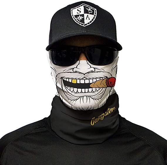 S A - 1 UV Face Shield - Gangster - Multipurpose Neck Gaiter, Balaclava, Elastic Face Mask for Men and Women