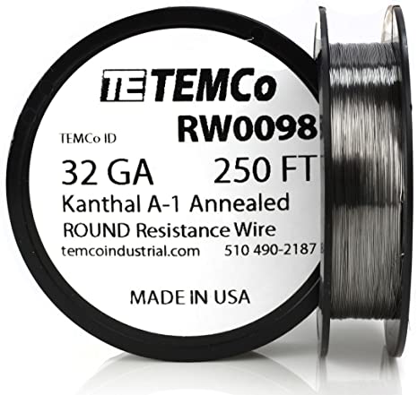 TEMCo Kanthal A1 wire 32 Gauge 250 Ft Resistance AWG A-1 ga