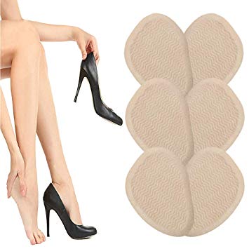High Heel Cushion Insert for Women, Ball of Foot Cushions for High Heel, Metatarsal Pads for Women 6 Pieces, Forefoot Pad, All Day Pain Relief, Anti-Slip Soft Forefoot Shoe Insole, One Size fits All
