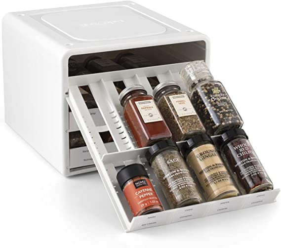 YouCopia SpiceStack Adjustable Spice Rack Organizer, New, White