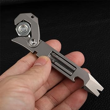 Titanium EDC pry bar screwdriver bottle opener multifunctional tool, titanium pry bar, outdoor tool allen wrench.