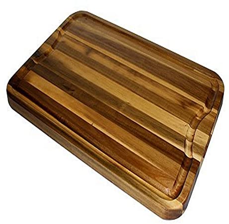 Mountain Woods Natural bamboo Brown Organic Edge-Grain Hardwood Acacia wooden Cutting Board w/Juice groove - 24" x 16" x 1"