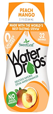 Wisdom Natural, SweetLeaf, Water Drops, Stevia Water Enhancer, Peach Mango, 2.1 fl oz (64 ml)