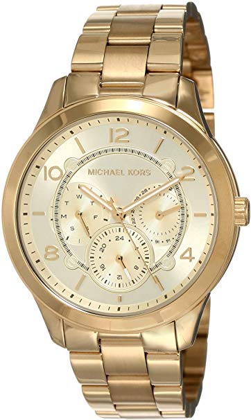 Michael Kors Watches Women's Runway Chronograph Gold-Tone Stainless Steel Watch