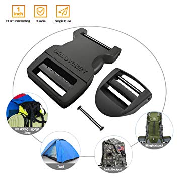 Field Repair Buckle Plastic Buckle Adjustable Buckle 1 Inch Strap Flat Side Release for Military Grade Buckles,Tactical Backpack Hiking Backpack Repairing,Camping Accessories,Luggage Strap(2pcs)