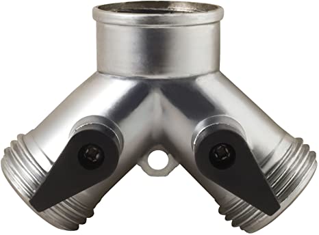 Melnor Ind Inc 312S Metal Two-Way Hose Connector with Built-in Shut-Offs