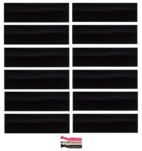 Kenz Laurenz Cotton Soft and Stretchy Elastic Yoga Fashion Headband for Women Black Pack of 12