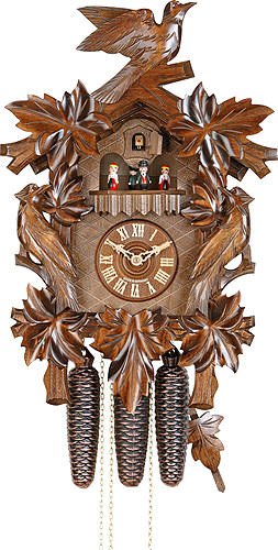 German Cuckoo Clock 8-day-movement Carved-Style 20.00 inch - Authentic black forest cuckoo clock by Hekas