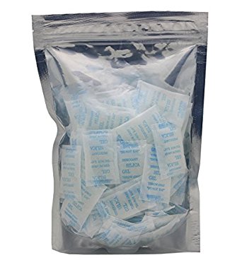LotFancy Silica Gel Desiccant Packets, 3 Gram, Pack of 100, Safe Odorless Non-toxic Moisture Absorbing Drying Bag Bulk