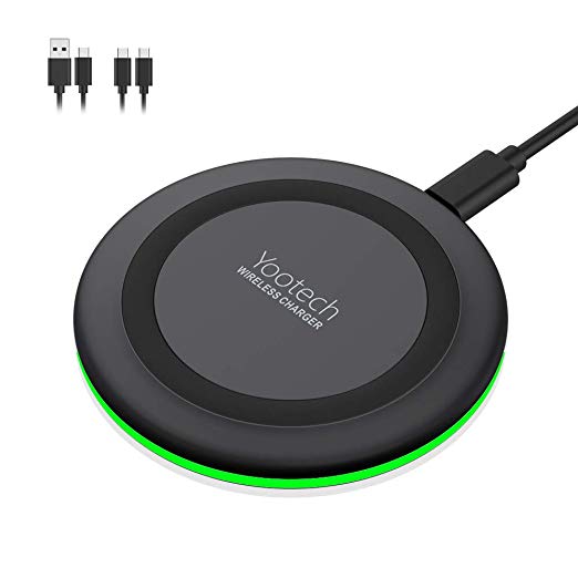 Yootech Wireless Charger Qi-Certified 7.5W Wireless Charging Compatible with iPhone Xs MAX/XR/XS/X/8/8 Plus,10W Compatible Galaxy Note 9/S9/S9 Plus/Note 8/S8,5W All Qi-Enabled Phones(No AC Adapter)