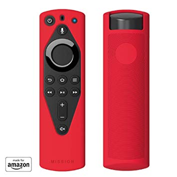 "Made for Amazon" Mission Cables Case for All-new Alexa Voice Remote with power and volume controls - Candy Red