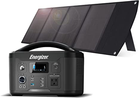 Energizer Portable Power Station 600W/626Wh with 100W Solar Panel , Solar Generator and TOWERWIN Foldable Solar Panel with Multiple Charging Ports, Pure Sine Wave AC Outlet, for Outdoors Camping RV Travel