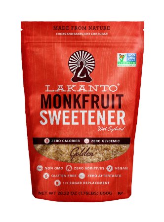 Lakanto Monk Fruit Sweetener All Natural Sugar Substitute, Golden, 800 Grams (28 Ounce)