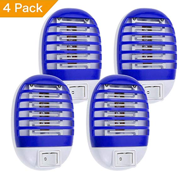 TedGem Bug Zapper, Mosquito Killer Lamp Bug Zapper Electronic Insect Killer Indoor - Eliminates Most Flying Pests with Night Lamp - 4 Pcs (4 pcs)