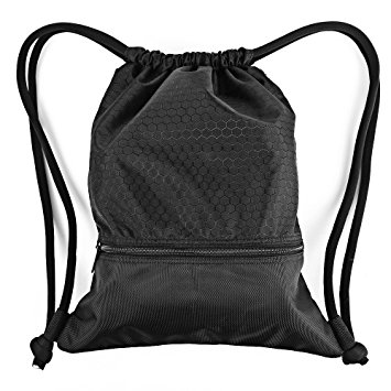 Esvan proof Gymbag Large Drawstring Backpack Gymsack Sackpack For Sport Traveling Basketball Yoga Running