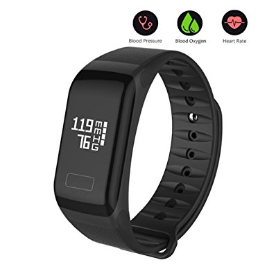 Fitness Tracker, TIISON Smart Bracele Smart Watch Waterproof Pedometer Activity Tracker with Heart Rate Monitor, Blood Pressure Blood Oxygen Monitor Bluetooth 4.0 for IOS Android