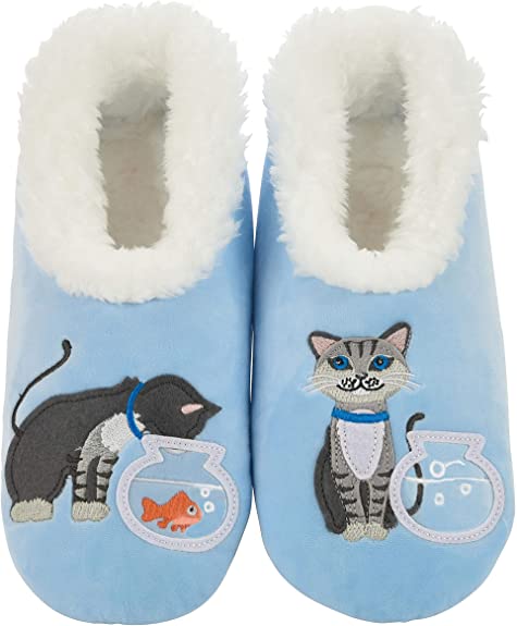 Snoozies Slippers for Women - Pairables Womens Slippers - Cat/Fishbowl