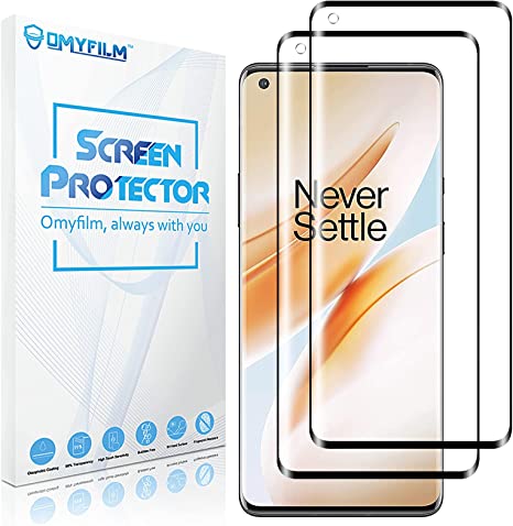 [2 Packs] OMYFILM Screen Protector for Oneplus 8 Pro [Anti-shatter] Oneplus 8 Pro Tempered Glass [Easy Installation] Glass Screen Protector for Oneplus 8 Pro