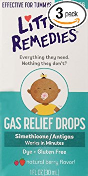 Little Remedies Gas Relief Drops for Newborns, Infants & Children, Berry, 1-Ounce (Pack of 3)