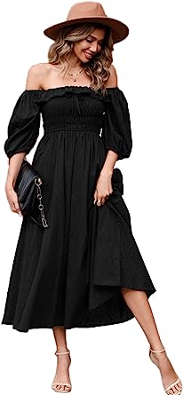 R.Vivimos Women Summer Half Sleeve Cotton Ruffled Vintage Elegant Backless A Line Flowy Long Dresses